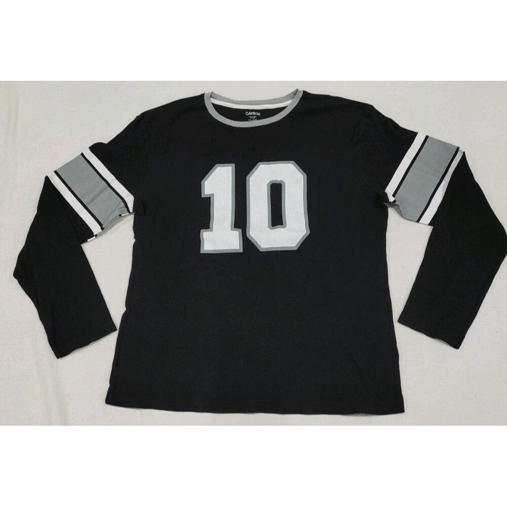 Carbon Long Sleeve Black Thermal #10 Brooklyn Jersey Shirt Adult Size XXL 2XL